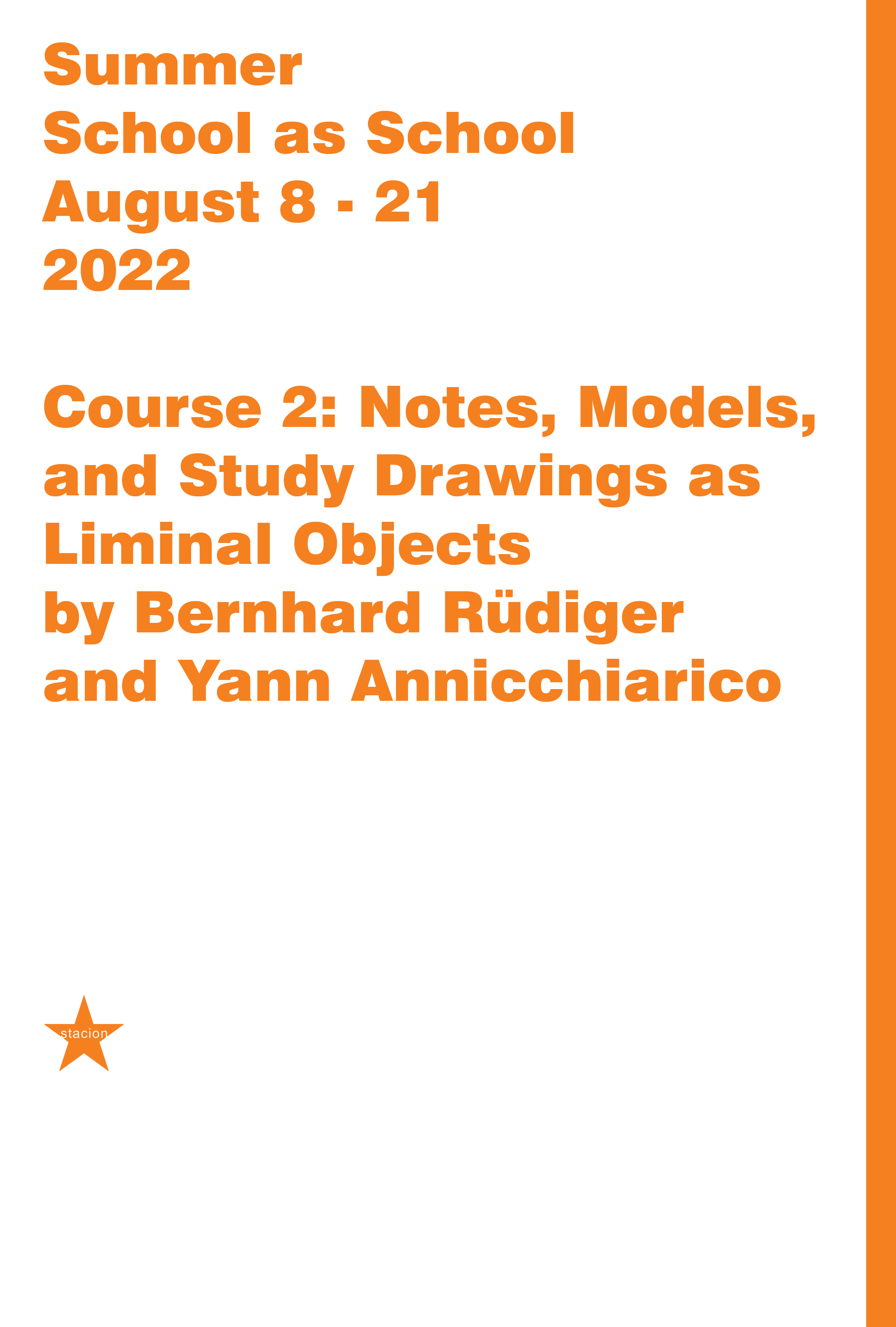 Course 2: Notes, Models, and Study Drawings as Liminal objects